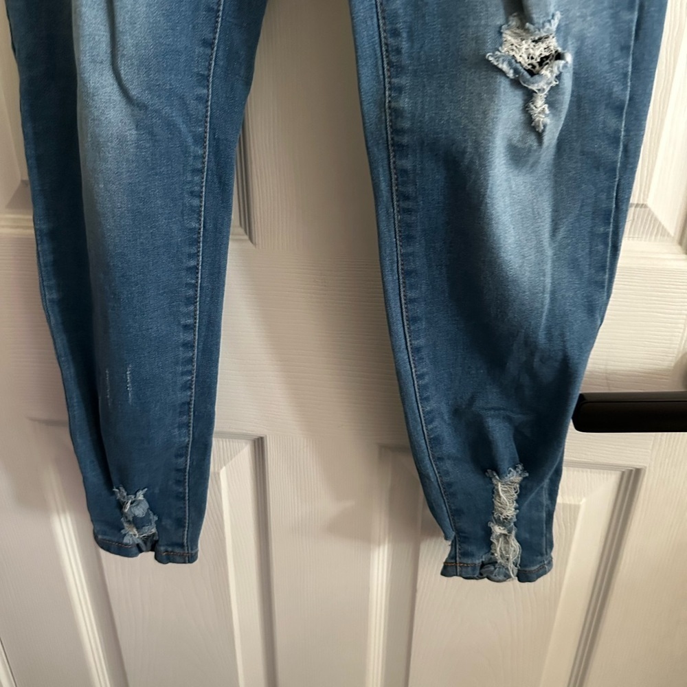 Bamboo Jeans Juniors 17 32x25 Skinny High Waist Distressed Stretch - Picture 4 of 5